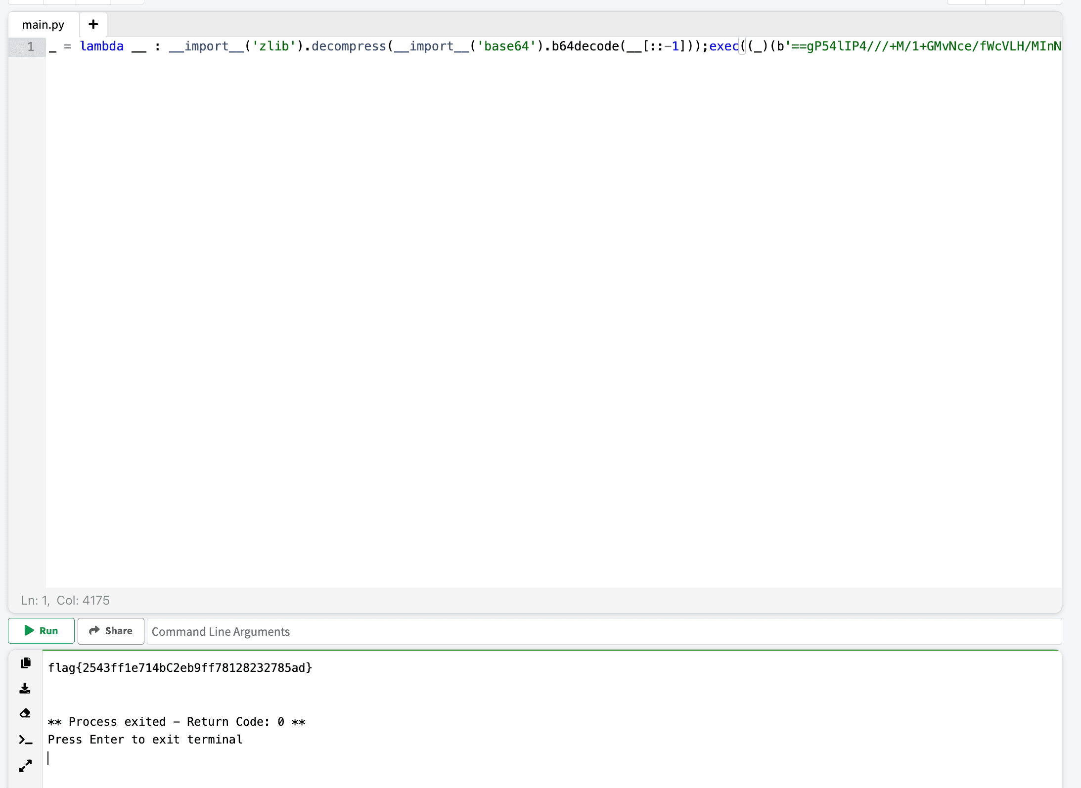 running it gave the flag
