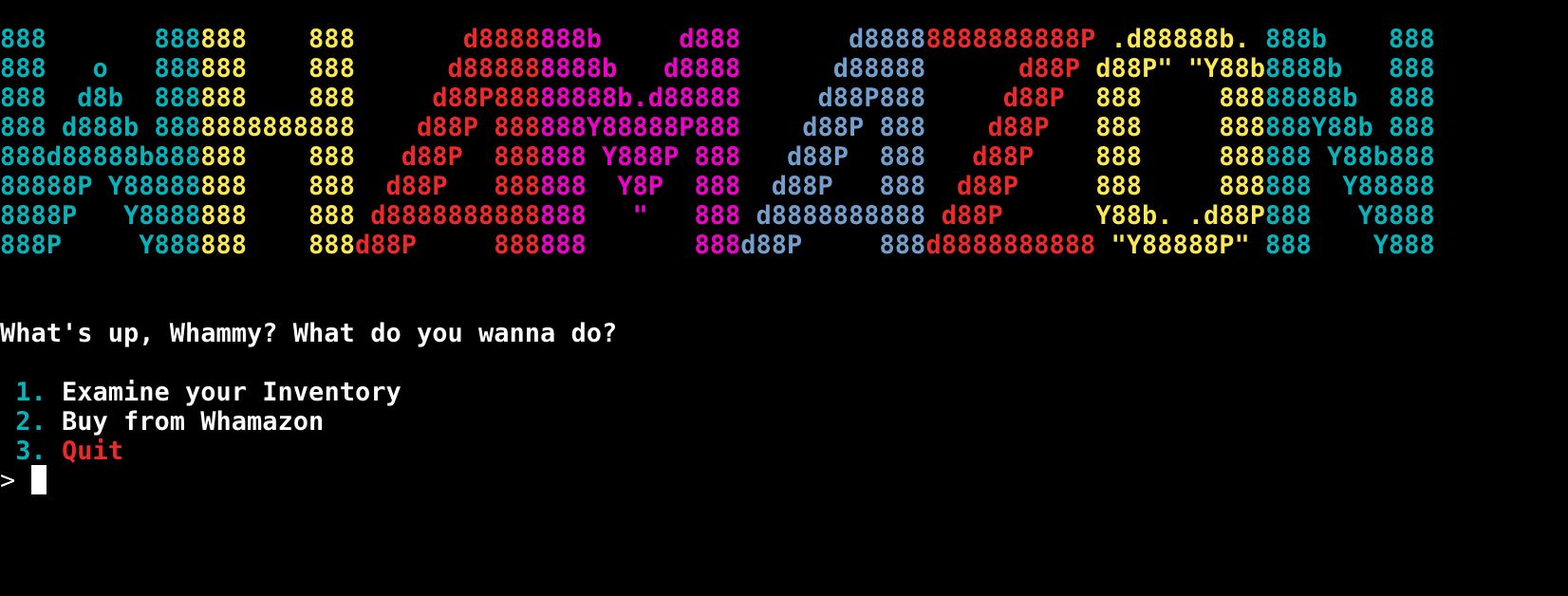 Whamazon Initial Impressions