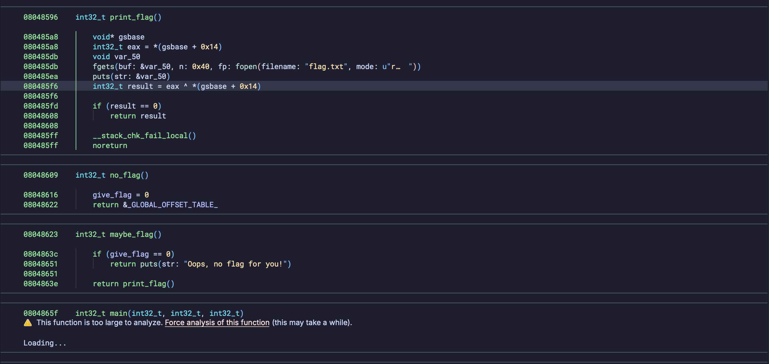 Challenge Decompiled